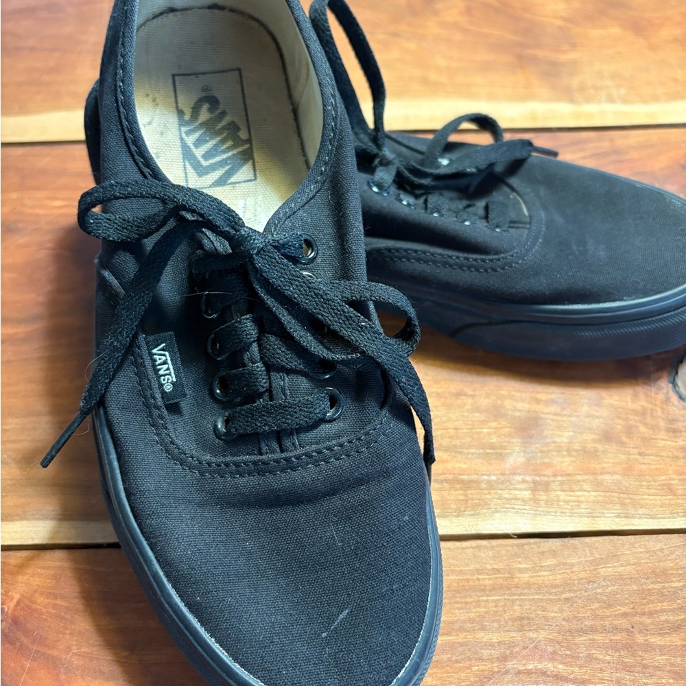 Vans black size 6.5 men, 8 women